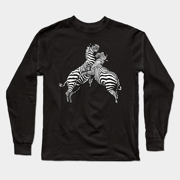 Zebras playing Long Sleeve T-Shirt by bertramskiosk